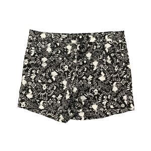 Disney Shorts Womens Junior 13 Black White Alice in Wonderland Filigree Cuffed